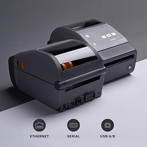 Zebra ZD620d Direct Thermal Desktop Printer 300 dpi Print Width 4 in Ethernet Serial USB Cutter Preinstalled ZD62043-D21F00EZ