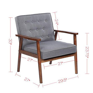 75x69x84CM Meeting Waiting Room Confere400 lbs League Executive Guest Chair Guest Reception Chairs Wooden Lounge Chair Mid-Century Chair Retro Accent Single Sofa Chair Seat Office Executive Side Chair