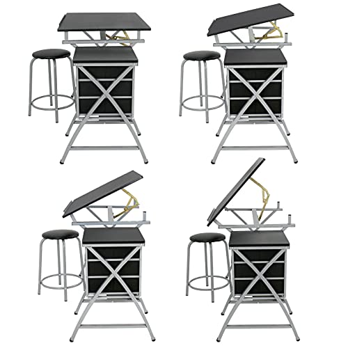 Drafting Table Drawing Desk Folding Adjustable with Stool Supplies Adjustable Desk Craft Table Drafting Table Office Furniture Drawing Supplies Desk Drawing Table Craft Desk Drawing Desk