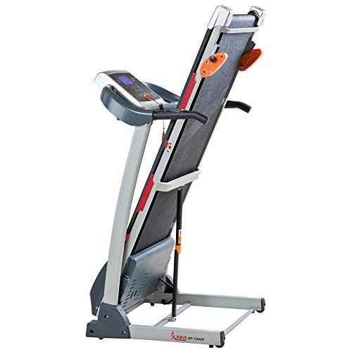 Sunny Health and Fitness SF-T4400 Folding Treadmill with Digital Monitor, Shock Absorption and Incline Bundle with Tech Smart USA Fitness and Wellness Suite, Sport Towel and Extended Protection Plan