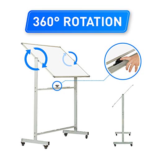 Rolling Whiteboard - 70" X 35"- Mobile Whiteboard Dry Erase Board & Double Sided with Stand- Rolling White Board on Wheels for School, Home, Office, Classroom, Homeschool