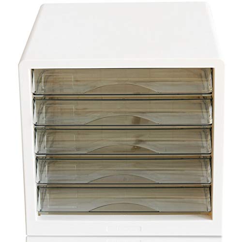 5-Layer Desktop File Cabinet A4 Data Storage Cabinet White