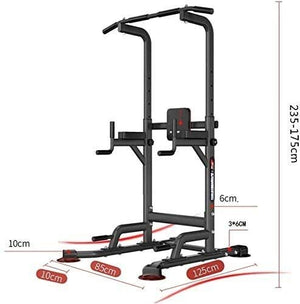 Power Tower Home Strength Training Fitness Workout Station Heavy Duty Power Tower Pull Up Bars Pushup Stands Multi-Function Strength Training Equipment Children Pull-ups, (Color : Black)