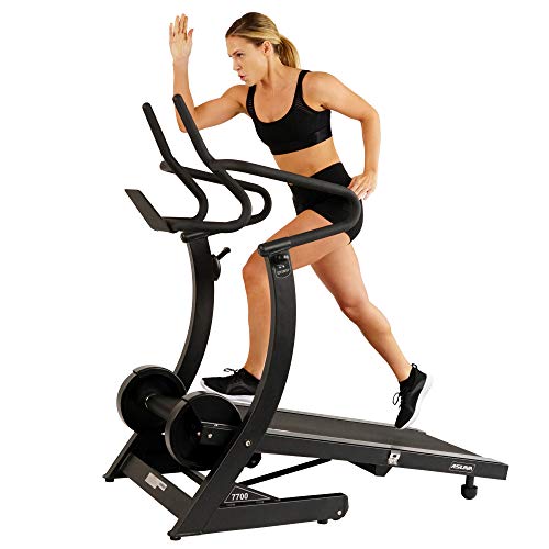 Sunny Health & Fitness Asuna High Performance Manual Treadmill with Heavy Duty Dual Flywheels, Tablet Holder, Incline, 440 LB Max Weight, 8 Level Resistance - 7700