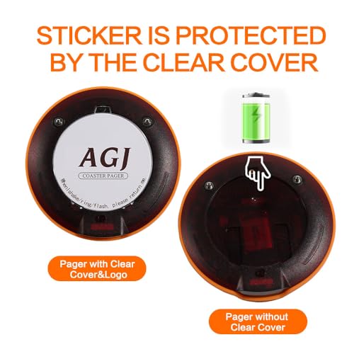 AGJ Restaurant Pager System Breakproof 20 Coaster Pagers Brown Wireless Beeper Buzzer