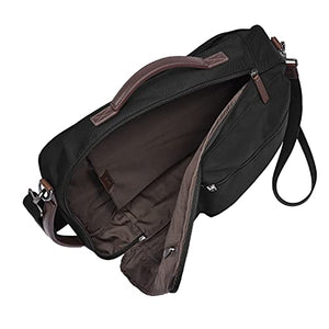 Fossil Men's Buckner Fabric Medium Convertible Travel Backpack and Briefcase Messenger Bag, Black