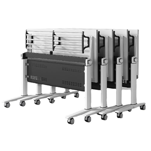NaLoRa Foldable Conference Room Table 4 Pack with Silent Wheels, 47.2L x 19.7W x 29.5H - Modern Rectangular Seminar Training Table