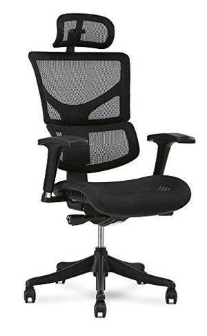 X Chair X1 Task Chair, Black Flex Mesh with Headrest
