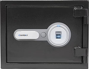 BARSKA AX13498 Biometric Fireproof Safe 0.75 Cu Ft Black Texture with Long Locking Bolts, Small