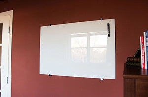 Offex 60"W x 40"H Magnetic Wall Mounted Glass Board