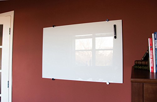 Offex 60"W x 40"H Magnetic Wall Mounted Glass Board