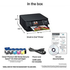 Epson_5-Color Expression Premium XP Series Small-in-One Wireless Inkjet Printer - Print Scan Copy - 5760 x 1440 dpi, 15.8 ppm, Borderless Photo Duplex Printing, Voice-Activated, Printable CD/DVD