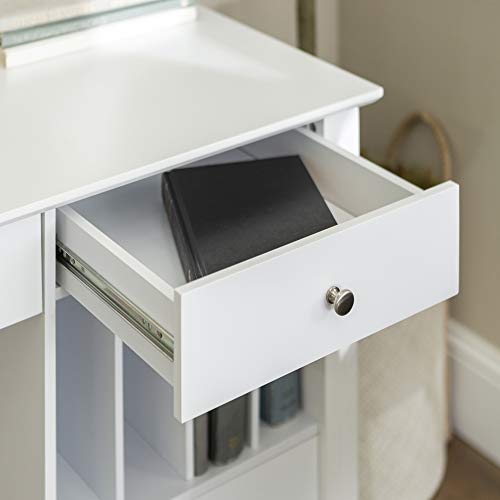 Walker Edison Modern Wood Computer Writing Desk Storage File Drawer Office, 48 Inch, White