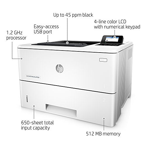 HP LaserJet Enterprise M506dn Laser Printer with Built-in Ethernet & Duplex Printing (F2A69A)