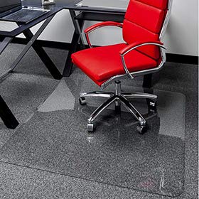 American Floor Mats Premium Glass Chair Mat 48" x 52" with Lip | 99yr Warranty | No Crack, Dent or Scratch | Carpet or Hard Floor | Beveled Edges