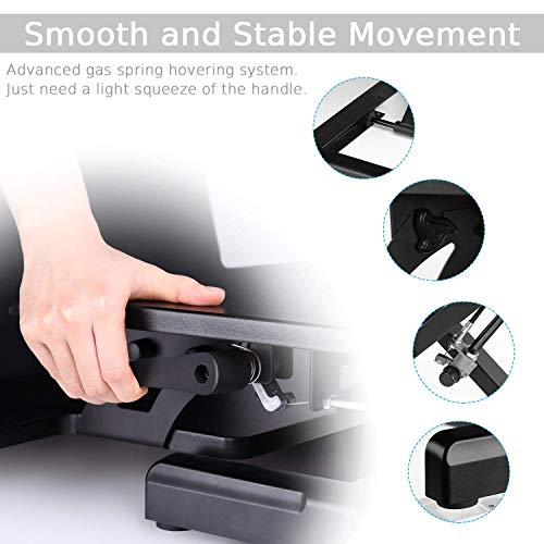 Alloyseed Standing Desk, 33" Height Adjustable Sit Stand Up Desk Converter Ergonomic Sit Stand Gas Spring Riser Height Levels Workstation Desk