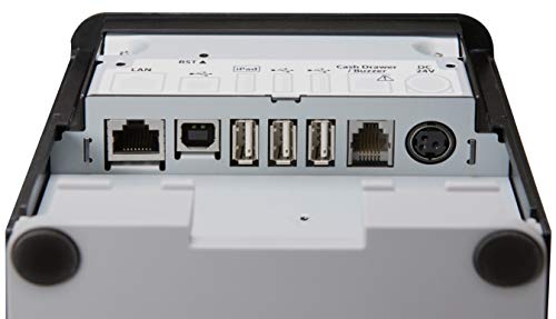 Star Micronics mC-Print3 3-inch Ethernet (LAN) / USB / Lightning Thermal POS Printer with CloudPRNT, Peripheral Hub, Cutter, and External Power Supply - White