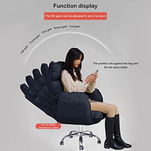 Boddenly Sofa Computer Chair, Modern Style Adjustable Height Adjustable Backrest Angle Sofa Chair Home Office Chair Sponge Chair (Black)