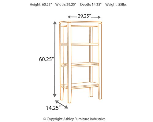 Ashley Furniture Signature Design - Deagan Pier Cabinet - 3 Fixed Shelves - Contemporary - Dark Brown