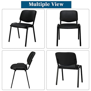 VINGLI Stackable Waiting Room Chairs, 10-Pack PU Church Conference Office Guest Reception Stacking Chairs