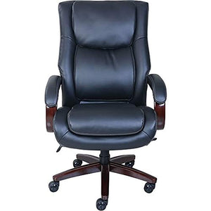 La-Z-Boy Winston Leather Executive Office Chair, Fixed Arms (Black)