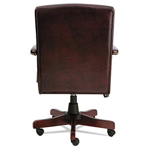 Alera ALETD4236 Traditional Series Mid-Back Chair, Mahogany Finish/Oxblood Vinyl