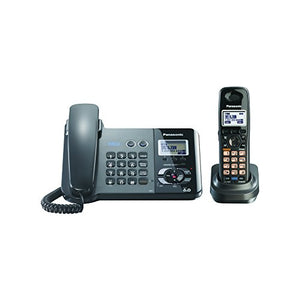 Panasonic KX-TG9391T 2-Line Corded/Cordless Phone, Metallic Black, 1 Handset