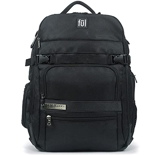 FUL Steve Aoki 19 Inch Laptop Backpack, Padded Computer Bag for Commute or Travel, Black, One Size