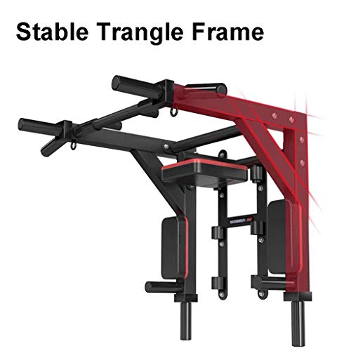 Multi Function Wall Mount Chin Up Bar Height Adjustable Pull-Up Bar Multi Grip Strength Training Equipment for Home Gym 880 LB Weight Capacity ( Color : Black )