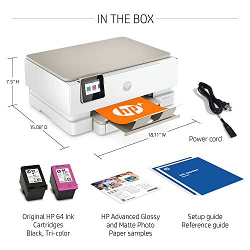 HP Envy Inspire 7255e Wireless Color All-in-One Printer with Bonus 6 Months Instant Ink with HP+ (1W2Y9A)
