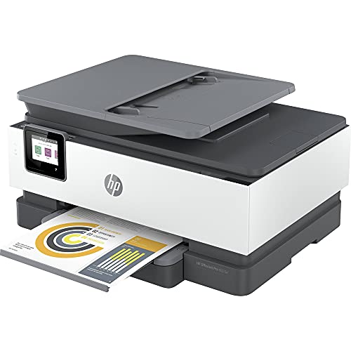 HP OfficeJet Pro 8025e All-in-One Wireless Smart Color Printer 1K7K3A Print, Scan, Copy, Fax, Mobile Functions, 6mths Instant Ink with HP+ Bundle with DGE Cable + Small Business Productivity Software