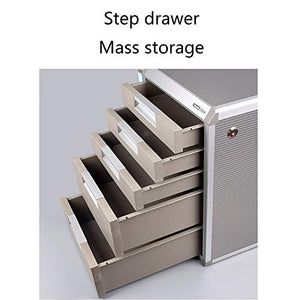 Bxwjg Flat File Cabinet Storage, Desktop Drawer Cabinet, Aluminum Alloy - 4 Layers