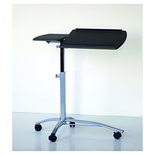 Mayline 950ANT SOHO Mobile Laptop Caddy with Dual Worksurface, Height Adjustable, Anthracite Tf/Metallic Gray Frame