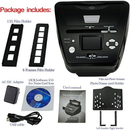 BaNbe Film Slide Photo Scanner with 2.4" LCD Screen 16MP High-Resolution - Convert Color & B&W 35mm/135 Slides & Negatives to Digital Images