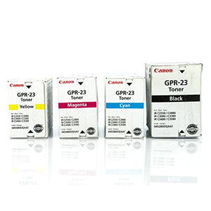 Canon GPR-23 0452B003 Color ImageRunner C2380 C2550 C2880 C3080 C3380 C3480 C3580 C3880 Toner Cartridge Set (Black Cyan Magenta Cyan, 4-Pack) in Retail Packaging