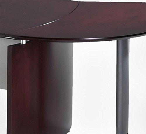 UTM Furniture Modern Glass L Shape Reception Desk Set, RO-NAP-R6
