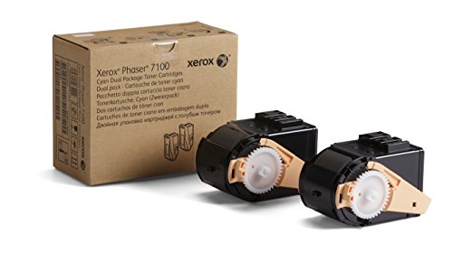 Genuine Xerox Cyan Toner for the Phaser 7100, 2-Pack, 106R02602