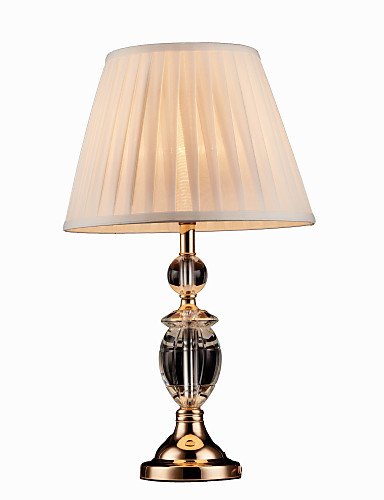 SSBY SL Iron Desk Lamp with Crystal Pillar Cloth Shade Classic Lighting , 110-120v