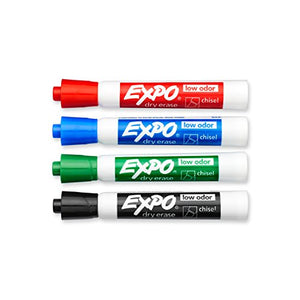 EXPO Low Odor Dry Erase Markers, Chisel Tip, Assorted Colors, 192 Count