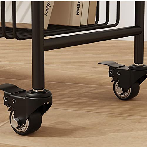 BinOxy Small Coffee Table with Wheels, 2-Tier Utility Rolling Cart Storage