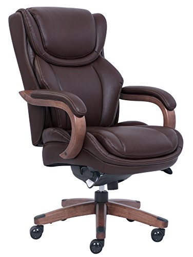 LaZBoy  Big & Tall Executive Chair with Coffee Bonded Leather, Coffee Brown