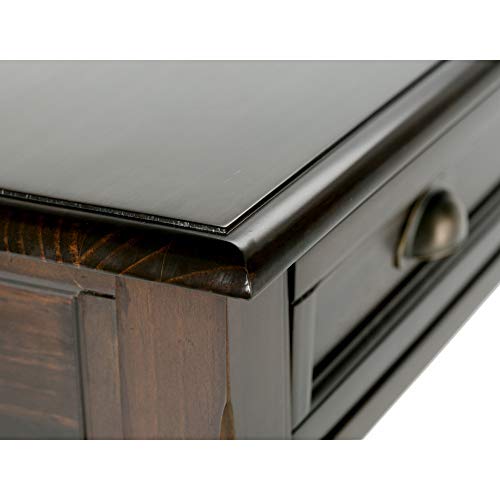 SIMPLIHOME Burlington SOLID WOOD Traditional 42 inch Wide Home Office Desk, Writing Table, Workstation, Study Table Furniture in Mahogany Brown with 1 Drawer
