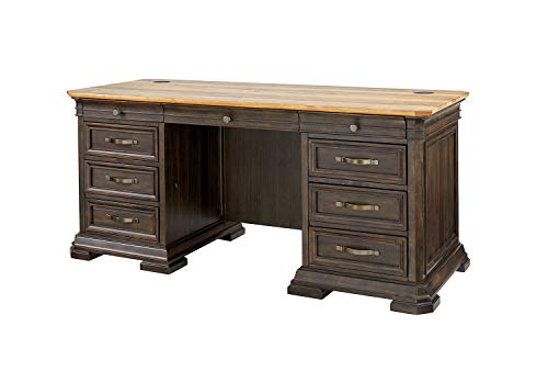 Martin Furniture IMSA680 Double Pedestal Executive Desk, Brown, Fully Assembled