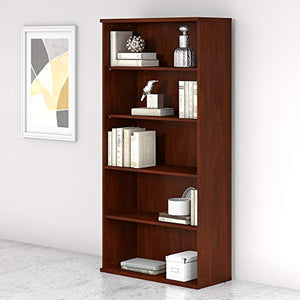 Bush Business Furniture Studio C 5-Shelf Bookcase, Hansen Cherry