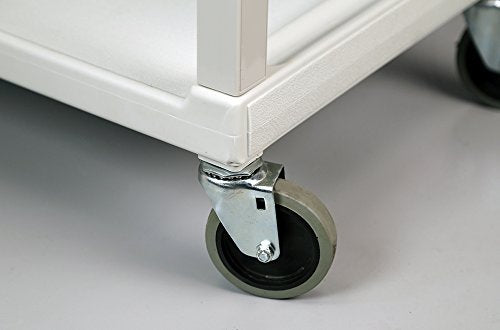 Lakeside 2000 Plastic Utility Cart, Weight Capacity 300 lb, 3 Shelves, 17-1/8" x 32-1/2" x 34-7/8", White