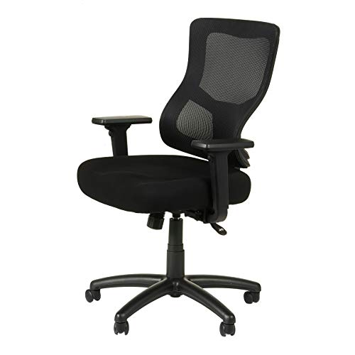 Alera ALEELT4214S Elusion II Series Mesh Mid-Back Synchro with Seat Slide Chair, Black