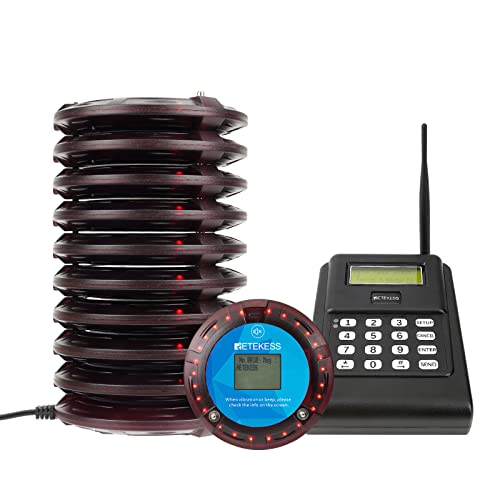 Retekess TD166 Restaurant Pager System, Long Range Coaster Pager, Smart Alerts, 10 Pagers - Warehouse, Logistics Center