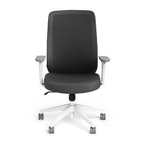 Poppin Dark Gray Max Task Chair High Back, White Frame