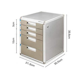 Bxwjg Desktop File Cabinet Lockable Aluminum Alloy Data Office Storage Drawer Confidentiality with Lock Office Desktop Drawer Organizer (Design : 5 Layers) (Size : Large 5-Layers)