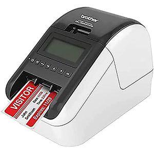 Brother QL-820NWB Ultra Flexible Label Printer - WiFi, Ethernet, Bluetooth - 110 Labels/Min, 300 x 600 dpi, Auto Cutter, 1 Roll of 400 Labels